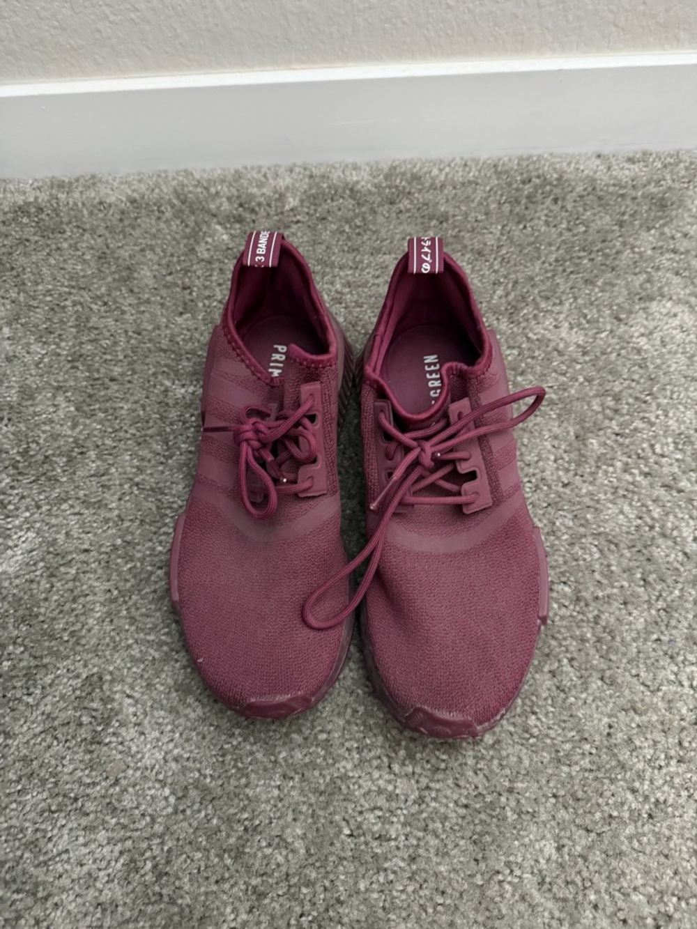 adidas Maroon Knit Lace-Up Sneakers